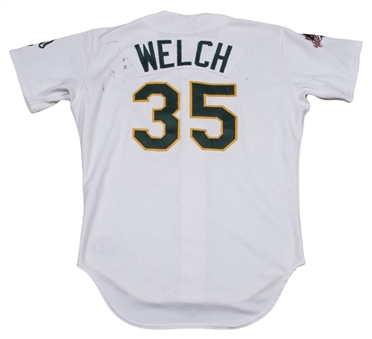 1988 Bob Welch Game Used Oakland Athletics World Series Home Jersey (MEARS)